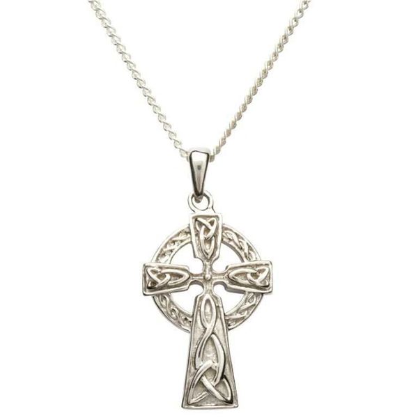 Necklace - Pendant - Small Celtic Cross - Sterling - Double Sided - Shanore SP94