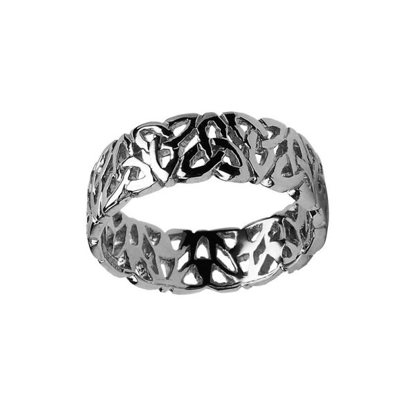 Ring - Band - Gents Trinity Knot Filagree - Silver - Boru WED144