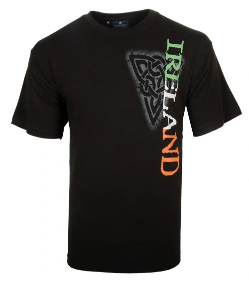 T-shirt Celtic Trinity Side Print Ireland Black Shirt #TCSPI