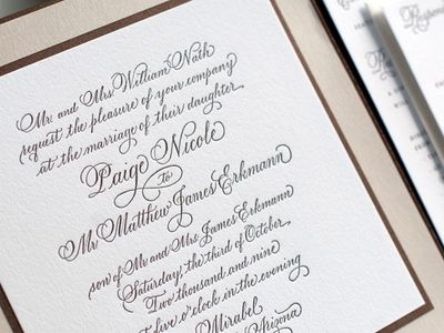 A custom invitation suite designed by Monica Rachel and Letterpressed 