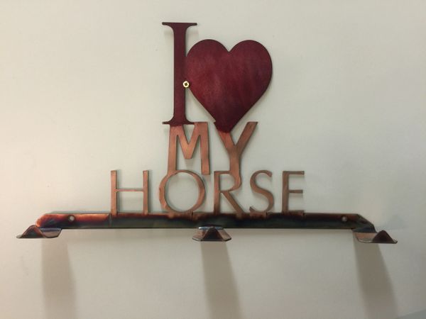 I Love my Horse hanger, with hooks