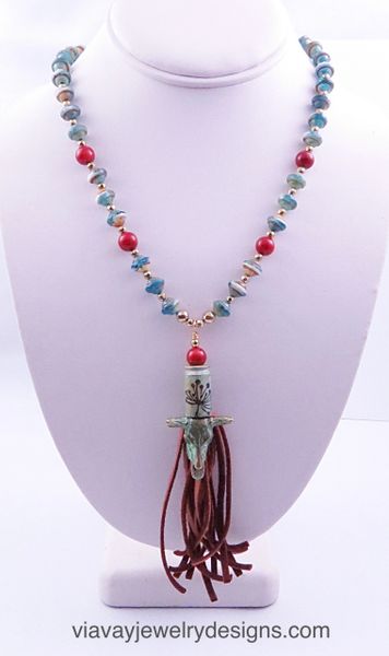 Country Girl Southwestern Long Tassel Necklace | Via Vay Jewelry Designs