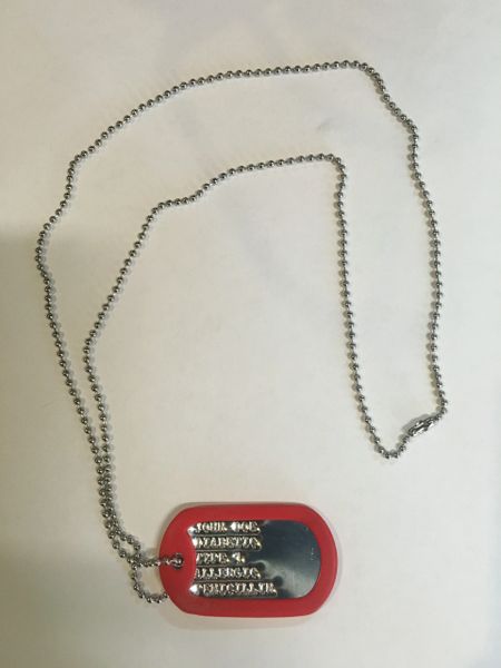 Embossed Medical Alert ID Stainless Steel Military Medic Dog Tag