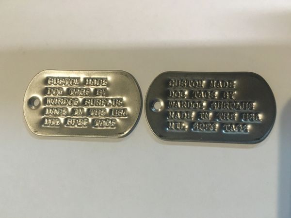 Set of 2 Replacement U.S Military Custom Personalized / ID Matte