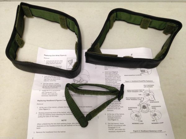 Military Helmet Repair Kit 1 chinstrap and 2 sweat bands PASGT USMC L  Headband