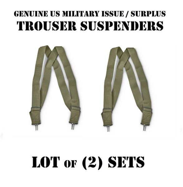 Lot of 2 New USGI MILITARY ARMY USMC Trouser Pants SUSPENDERS M1950 BDU ...