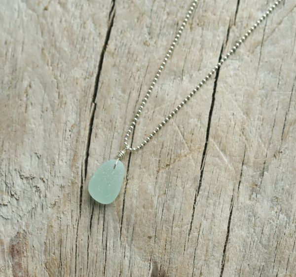 Seafoam Sea Glass Necklace