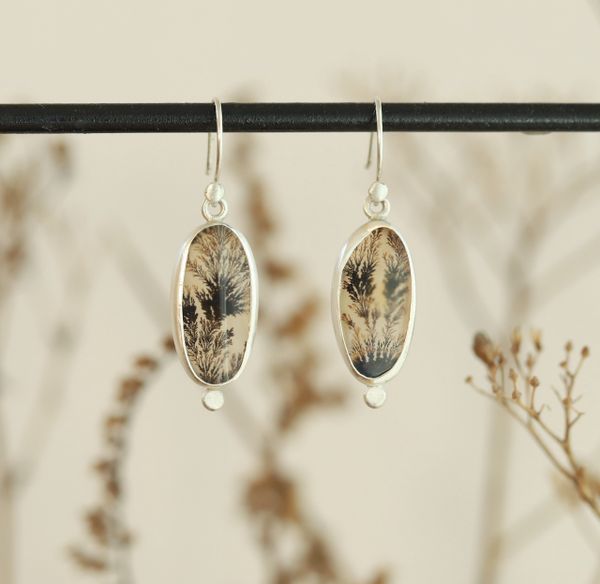 Natural Dendritic Agate Earrings