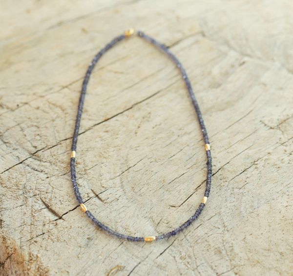 Iolite and Gold Necklace