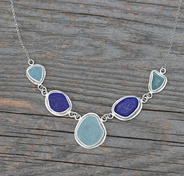 Five Piece Sea Glass Necklace