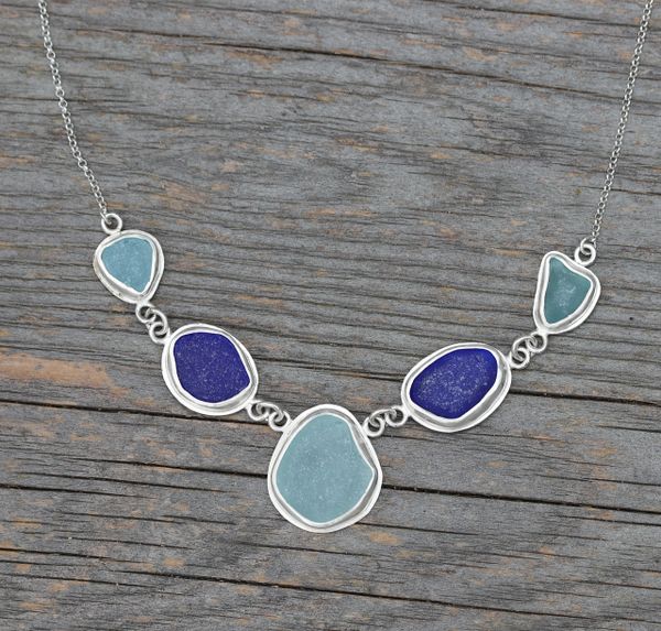 Five Piece Sea Glass Necklace