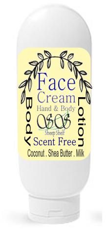 Squeeze Bottle - Scent Free All in One Face Cream | Hand Body Lotion
