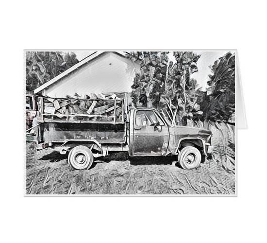 #F36| Around The Farm Greeting Cards | Old Ford Farm Truck | Ontario Canada