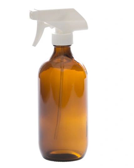 a -Glass Trigger Spray Bottles 500 ml Amber - White Spray Top