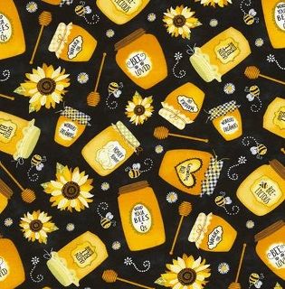 Fabric For Beeswax Wraps - 100 % Cotton | Honey & Sunflowers!