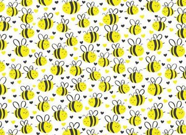 Fabric For Beeswax Wraps - 100 % Cotton | Yellow Bee on White Pattern