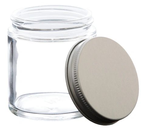 Straight Sided 4 oz. Clear Glass Candle/Salve Jar per 24