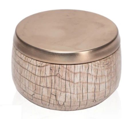 Wood Grain Color Candle Tins 8 Oz with Lids - Ontario Canada