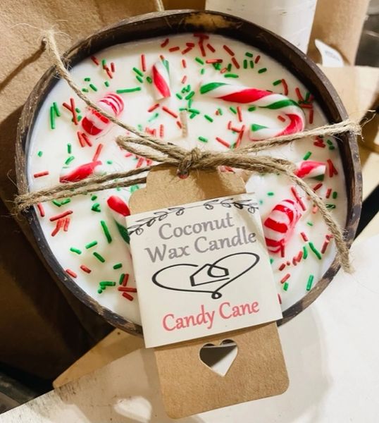 Candy Cane Candle Bowl - Candle Bowls Coconut & Soy Ontario