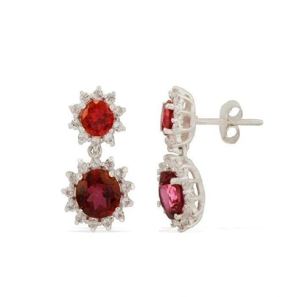 Mystic Peony Topaz & White Topaz Sterling Silver Earrings | Gems to ...