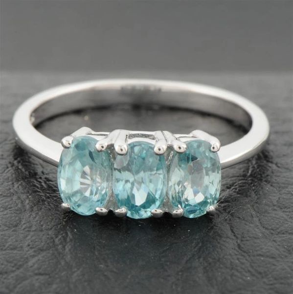 Ratanakiri Blue Zircon Sterling Silver Ring | Gems to Color Your World