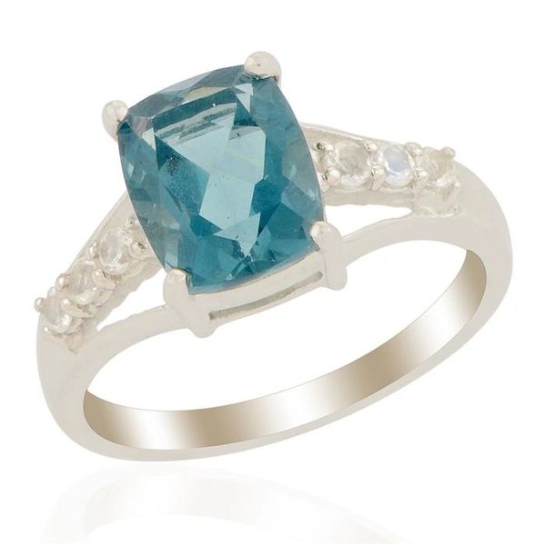 Tucson Green Fluorite & Rainbow Moonstone Sterling Silver Ring | Gems ...