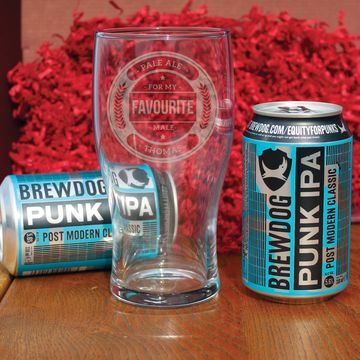 personalised pint glass & punk ipa