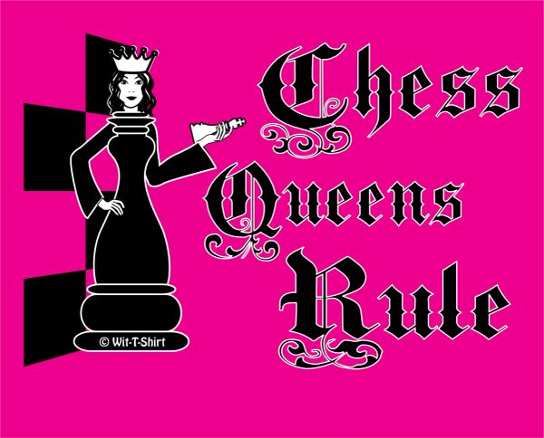 Chess Queens Rule - Black Queen, Women girls chess shirt