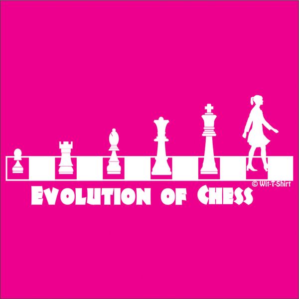 Evolution Chess Girl, Women in chess,t-shirt