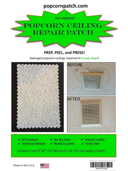 NEW -- Self Adhesive Popcorn Ceiling Repair Patch ...