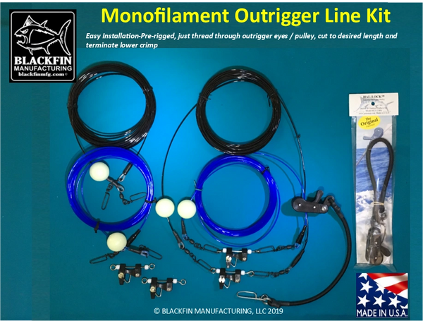 Outrigger Kit - Four Pre-rigged 400lb Test Monofilament Outrigger Lines