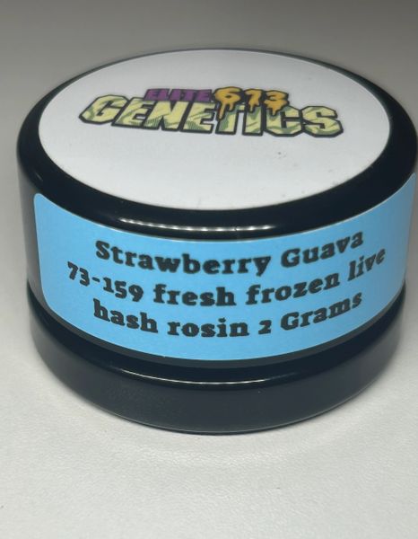 limited release Strawberry Guava Live Hash Rosin 73-159 2 gram jar