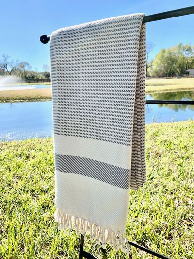 Lake Towel - White/Black - Turkish T