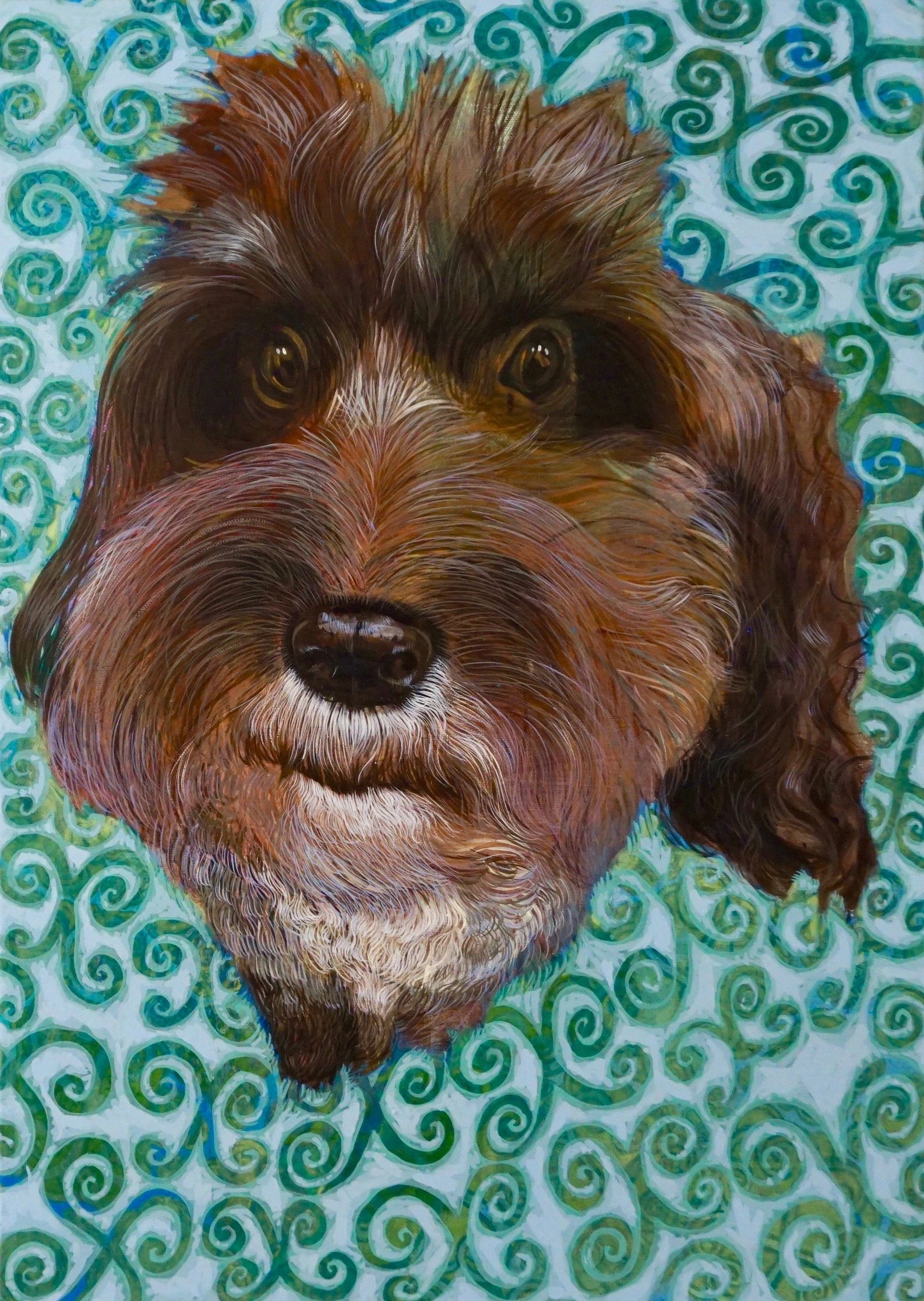 Bigger Picture, Smaller Dog, gouache & acrylic on canvas, 60x75 cm, 2020