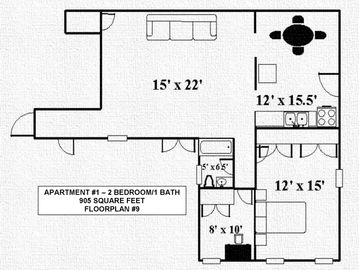 Floorplan #9 - 2 bedroom apartment