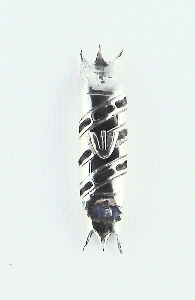 Necklace Mezuzah Kabbalah Style Open Sterling Silver 1-7/8" Long X 1/4" Thick INCLUDES 18" STERLING SILVER CHAIN