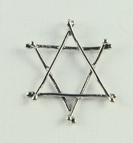 Necklace Star Of David Twigs 1-3/8" Long X 1-1/8" Wide Sterling Silver INCLUDES 24" STERLING SILVER CHAIN