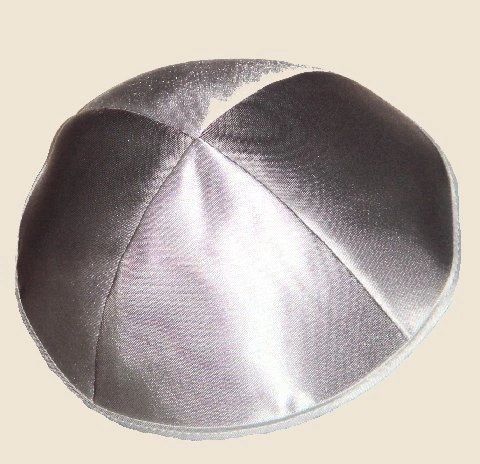 Kippah Satin Lined w/Band in Silver, and Lavender