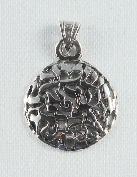 Necklace "Shema Israel" Charm Circle 3/4" Diameter