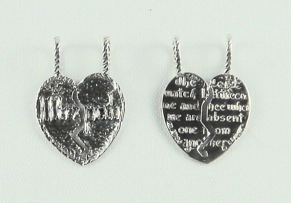 Charm Mitzpah Heart Sterling Silver