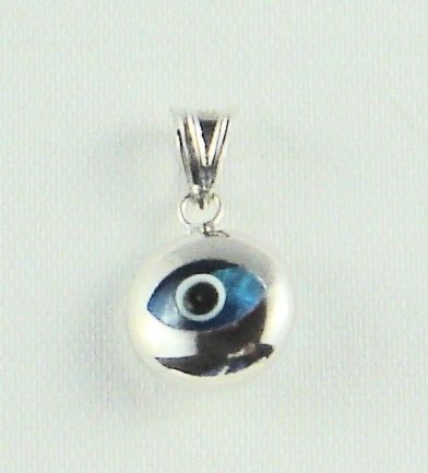 Charm Blue Eye "Round" SS - Approx 1/2"