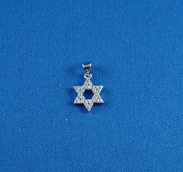 Charm Star of David SS W/Zirconia Stone