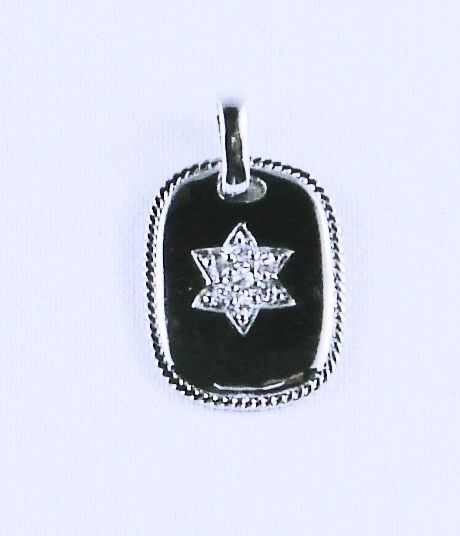 Necklace Dog Tag Star of David Sterling Silver