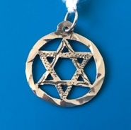 Star of David Circle 3/4" Diameter Sterling Silver Charm