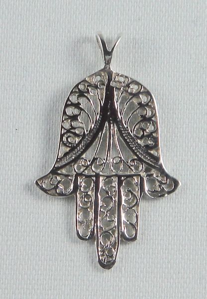 Necklace Chamsah 1-3/8" Long With, Sterling Silver INCLUDES 18" STERLING SILVER CHAIN