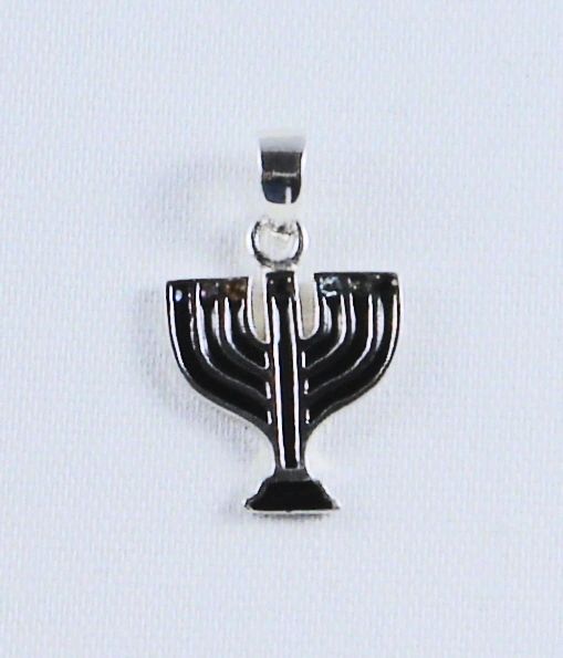 Charm Menorah Black w/Color Stones Sterling Silver