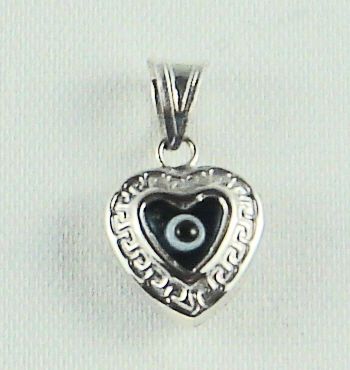 Charm Blue Eye "Heart" Sterling Silver - Approx 1/2"