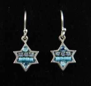 Earrings Star Crystal Beads - Star is 3/8" - by Adaya