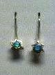 Earrings Star of David Opal Sterling Silver - 1" long