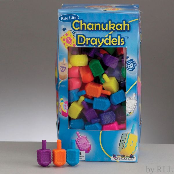 Small Plastic Chanukah Dreidels - Assorted Colors